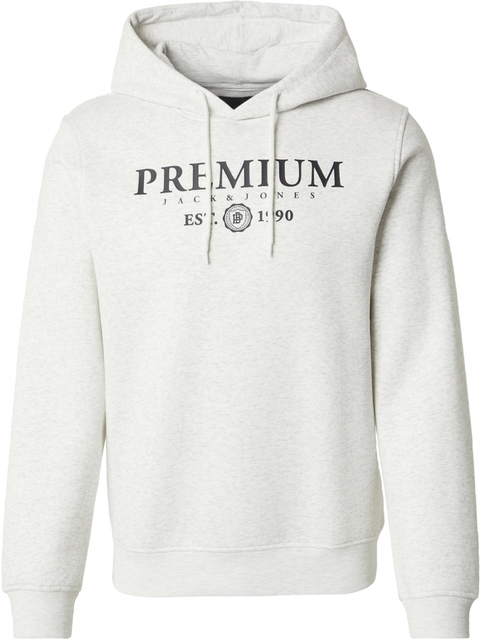 Jack & Jones Premium Mikina 'CHARLES'  čierna / biela melírovaná