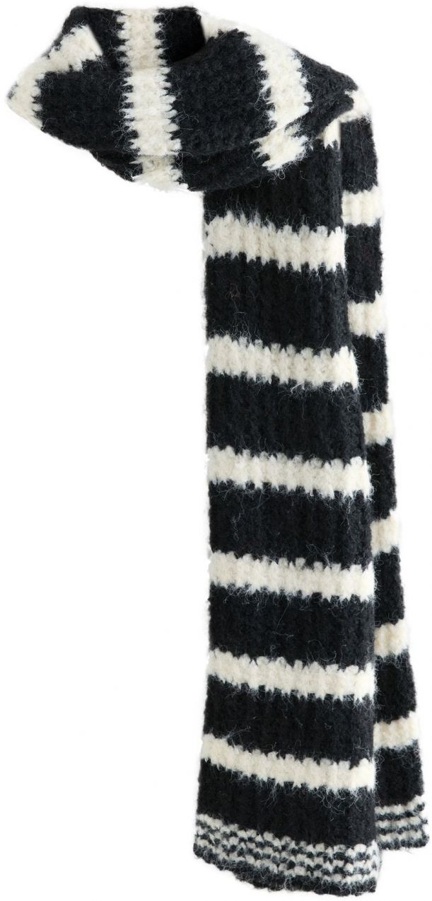 Next Šál  čierna / prírodná biela