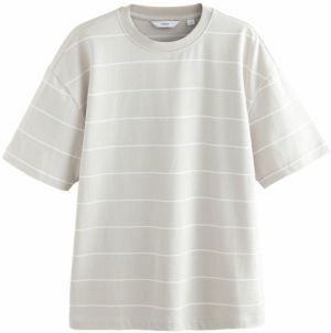 Next Tričko  sivobéžová / biela