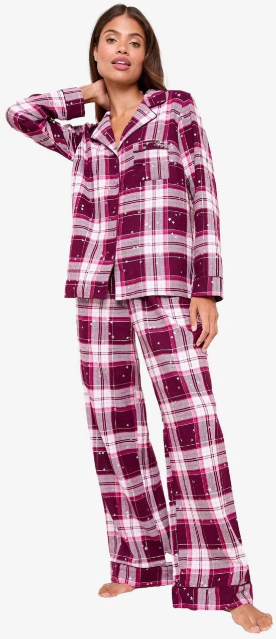 Lipsy Pyžamo  burgundská / biela