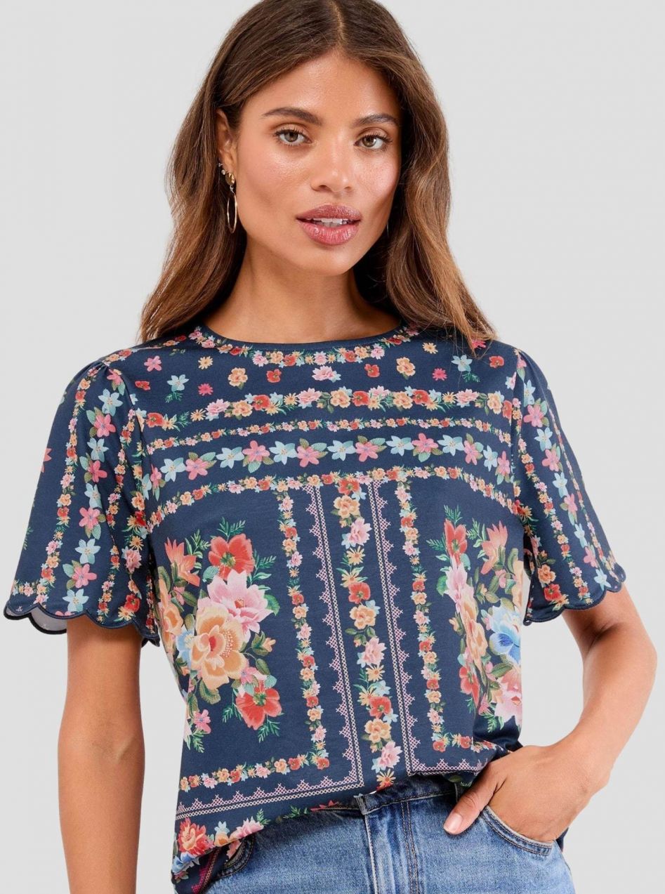 Lipsy Tričko  námornícka modrá / žltá / ružová