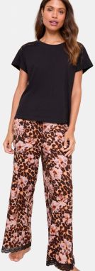 Lipsy Pyžamo  hnedá / rosé / čierna