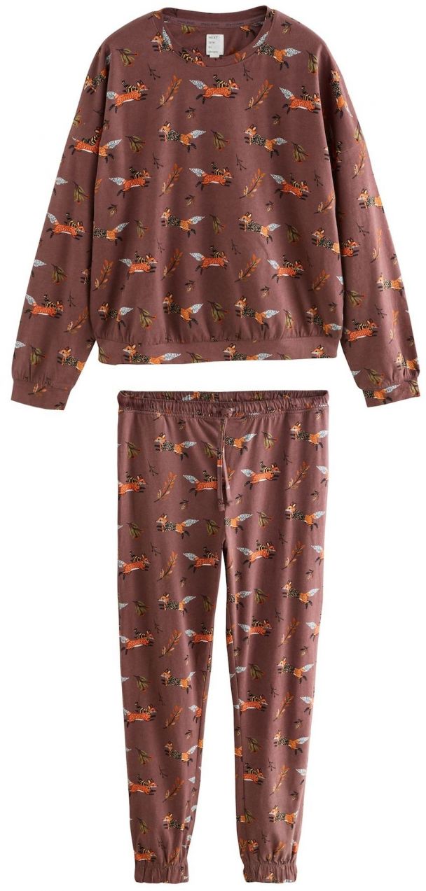 Next Pyžamo  čokoládová / oranžová / čierna / biela