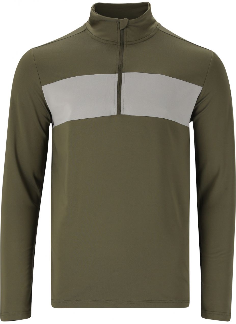 ENDURANCE Funkčné tričko 'Pete'  sivá / olivová / čierna