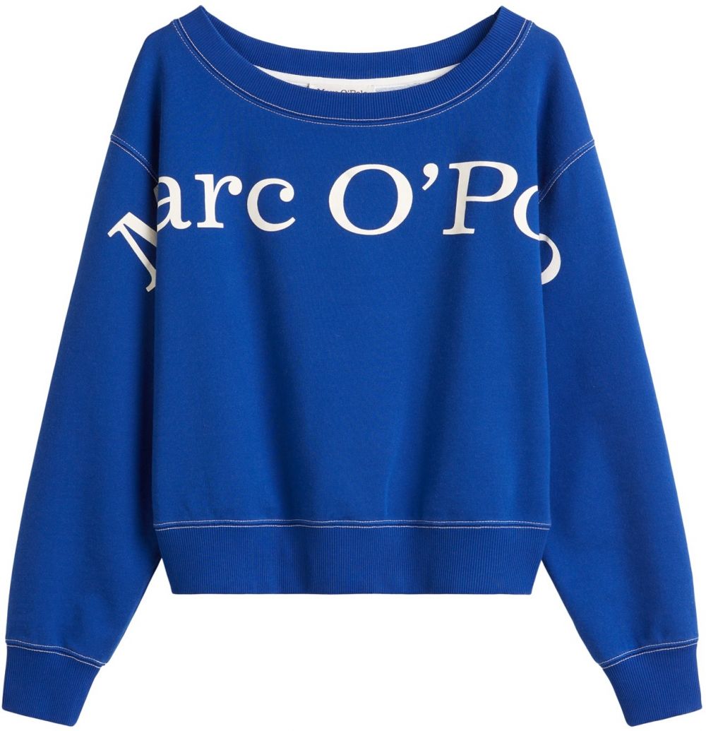 Marc O'Polo Mikina  kráľovská modrá / biela