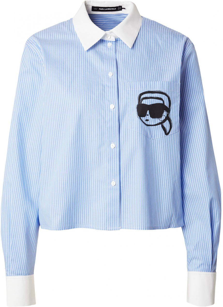 Karl Lagerfeld Blúzka 'IKON'  svetlomodrá / čierna / biela
