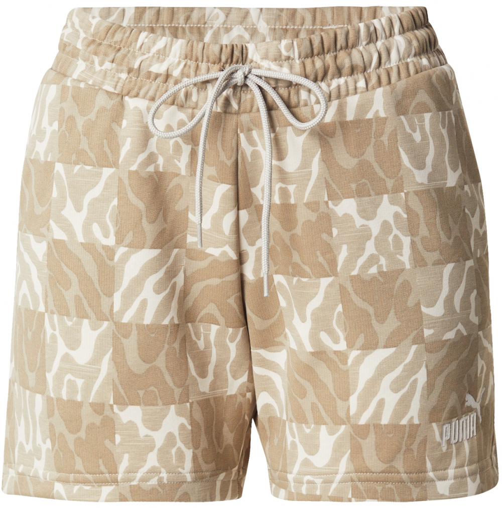 PUMA Športové nohavice 'Ess'  tmavobéžová / kapučíno / biela