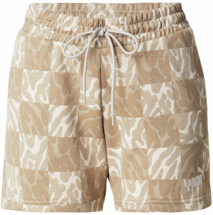 PUMA Športové nohavice 'Ess'  tmavobéžová / kapučíno / biela