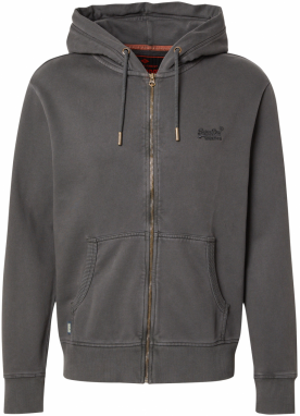 Superdry Tepláková bunda 'Essential'  zlatá / tmavozelená / čierna