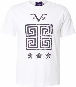 19V69 ITALIA Tričko 'Rafael'  čierna / biela