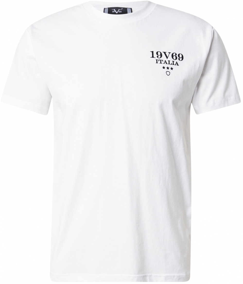 19V69 ITALIA Tričko 'Frank'  čierna / biela
