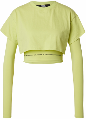 Karl Lagerfeld Tričko  svetlozelená / čierna