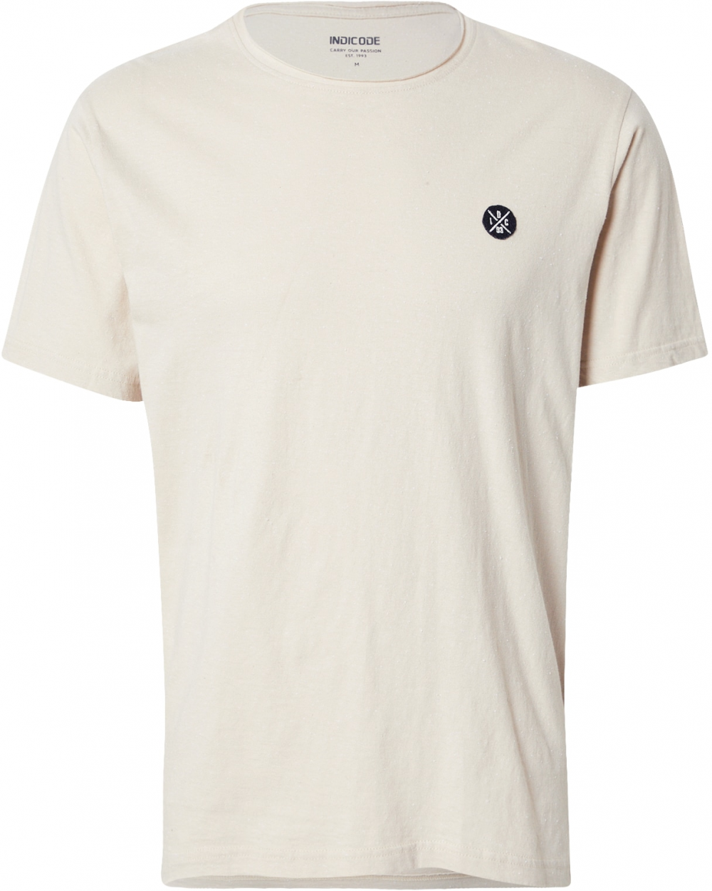 INDICODE JEANS Tričko 'Carlsin'  béžová / čierna