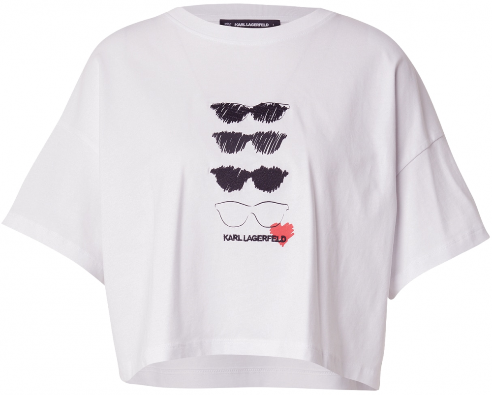 Karl Lagerfeld Tričko  grenadínová / čierna / biela