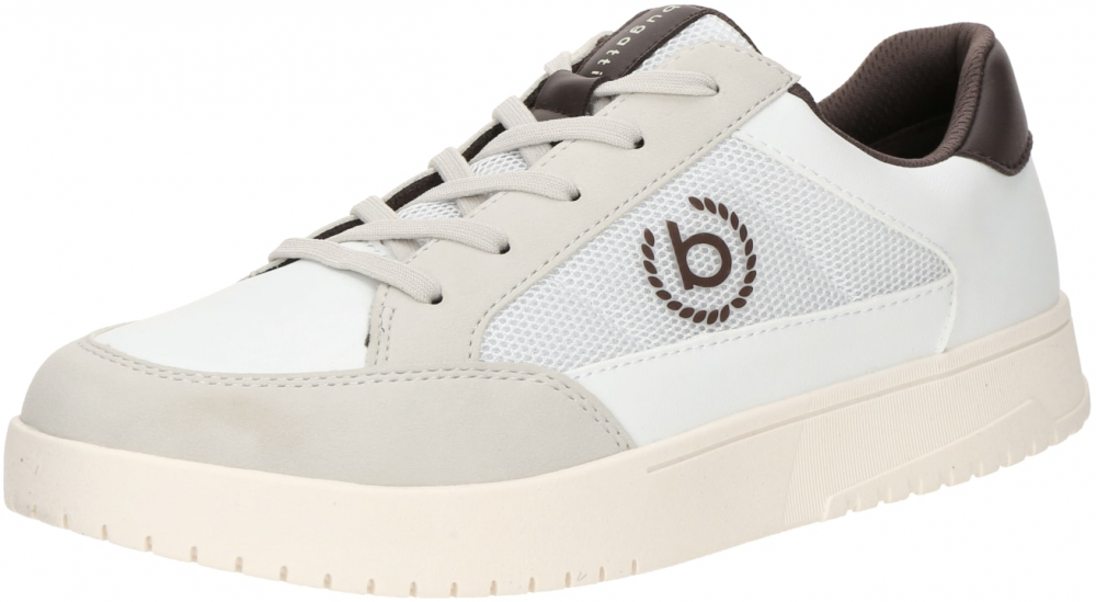 bugatti Nízke tenisky 'Helium'  tmavohnedá / sivobéžová / biela