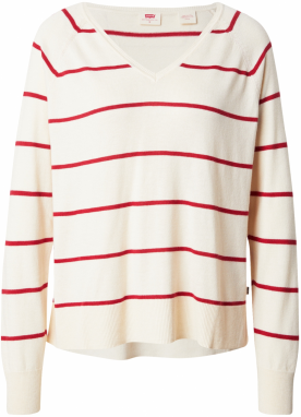 LEVI'S ® Sveter 'Petal'  červená / biela ako vlna