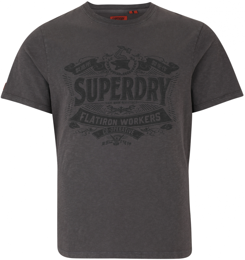 Superdry Tričko  antracitová / tmavosivá