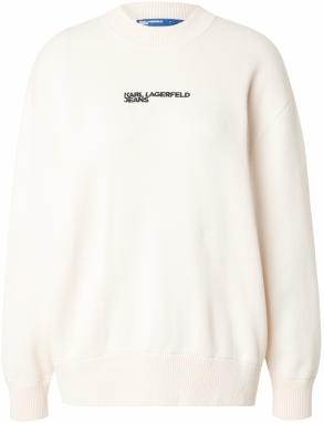 KARL LAGERFELD JEANS Sveter  béžová / čierna