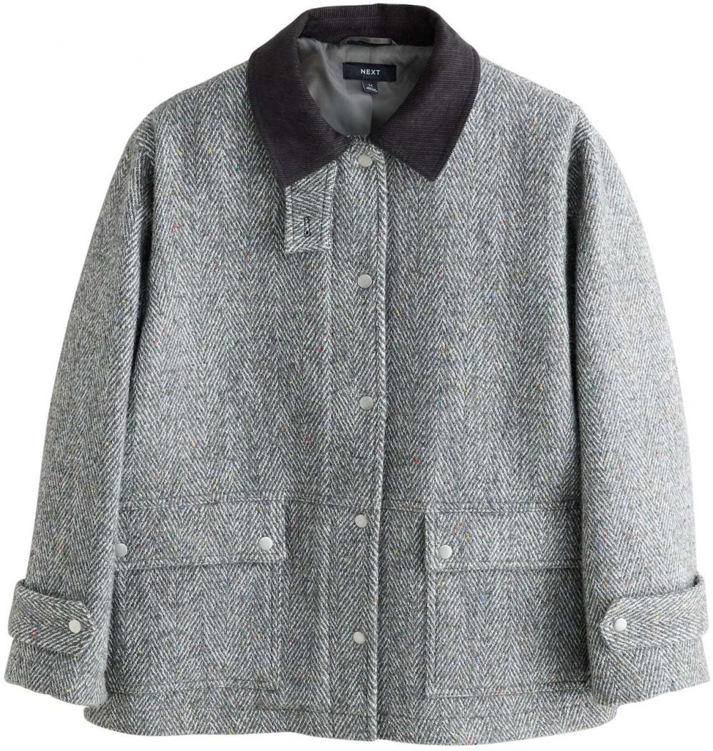 Next Prechodný kabát  žltá / sivá / čierna / šedobiela