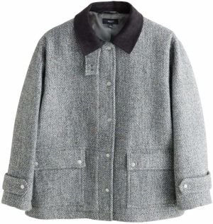 Next Prechodný kabát  žltá / sivá / čierna / šedobiela