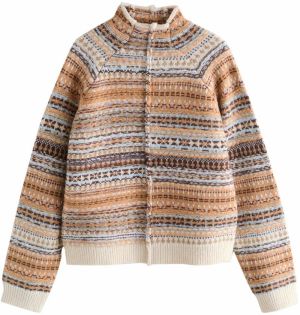 Next Sveter  béžová / farba ťavej srsti / svetlomodrá / tmavohnedá