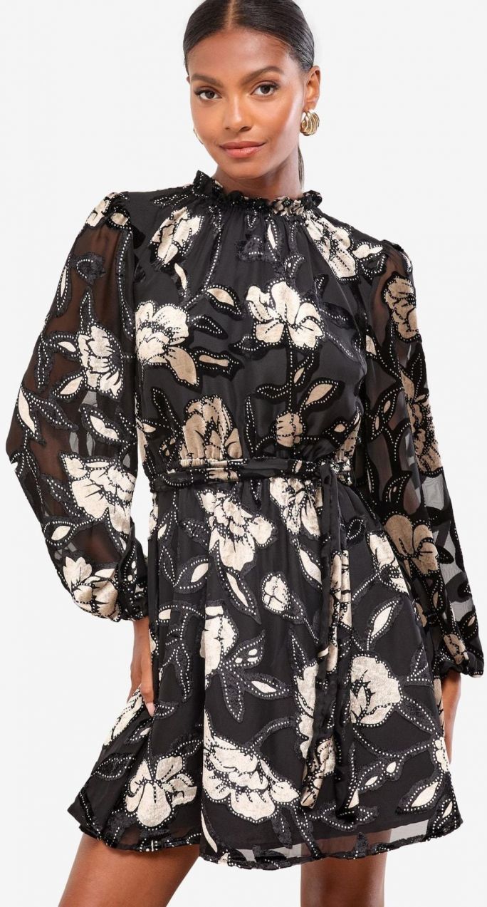 Lipsy Šaty  béžová / tmavobéžová / čierna