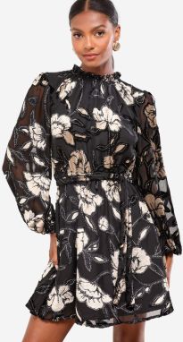 Lipsy Šaty  béžová / tmavobéžová / čierna