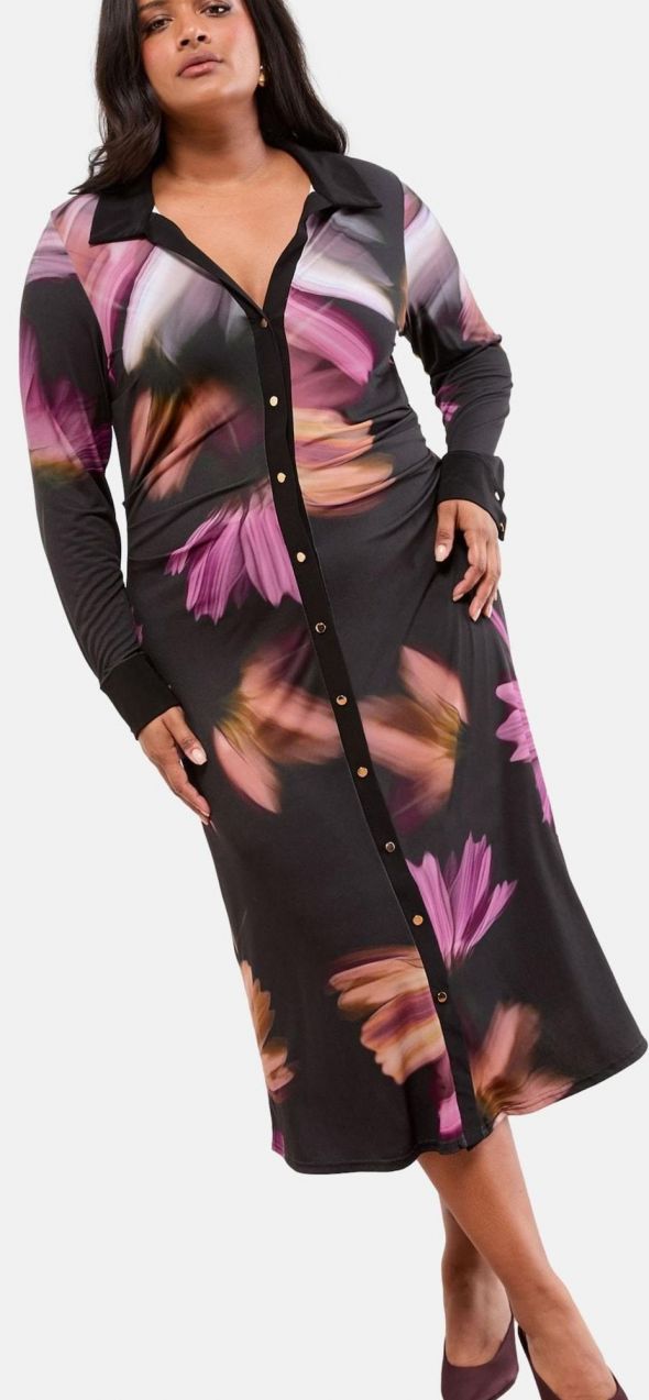 Lipsy Košeľové šaty  oranžová / eozín / čierna / biela