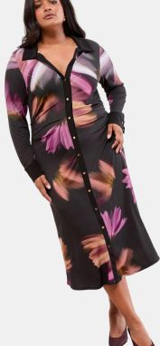 Lipsy Košeľové šaty  oranžová / eozín / čierna / biela