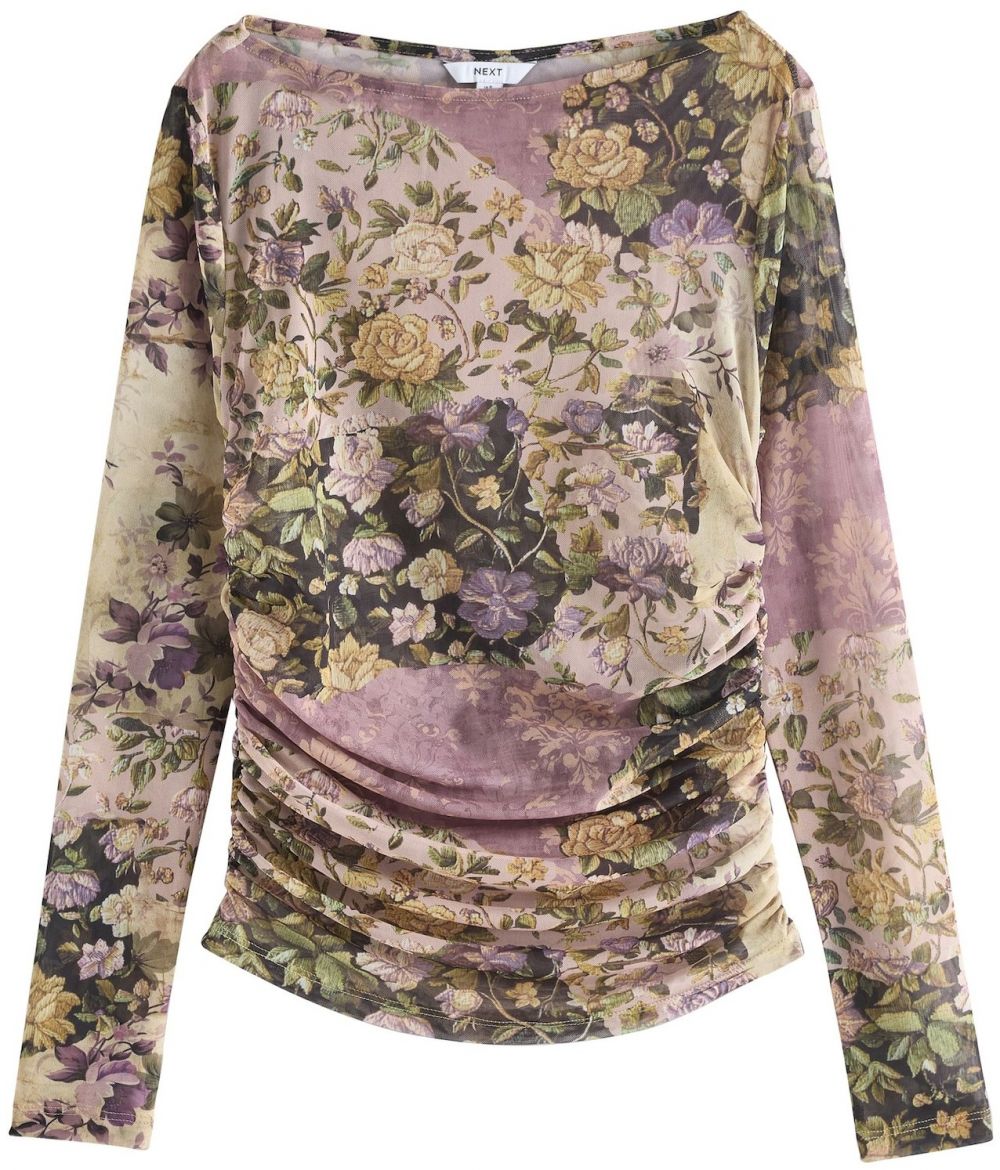 Next Mikina  béžová / sivá / tmavozelená / svetlofialová