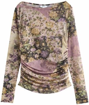 Next Mikina  béžová / sivá / tmavozelená / svetlofialová