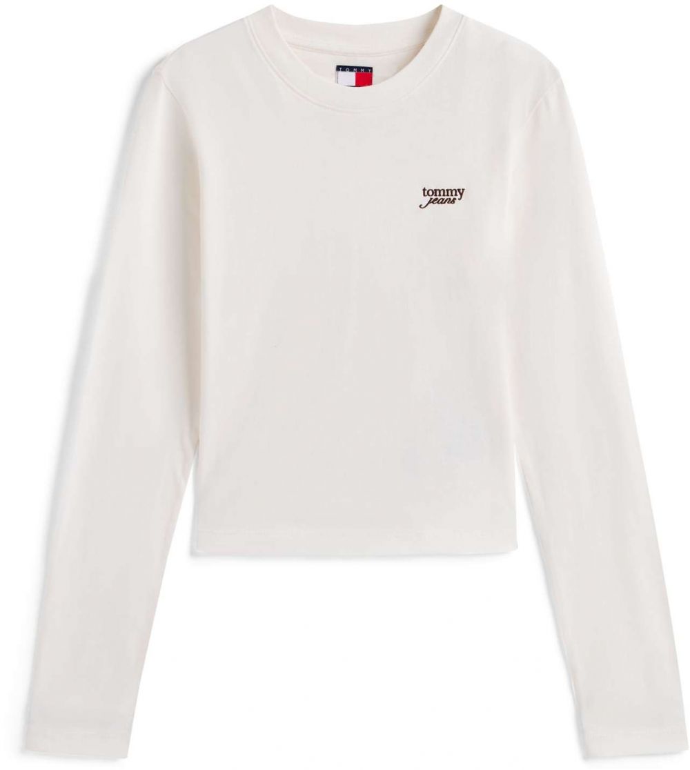 Tommy Jeans Tričko  čokoládová / biela