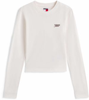 Tommy Jeans Tričko  čokoládová / biela
