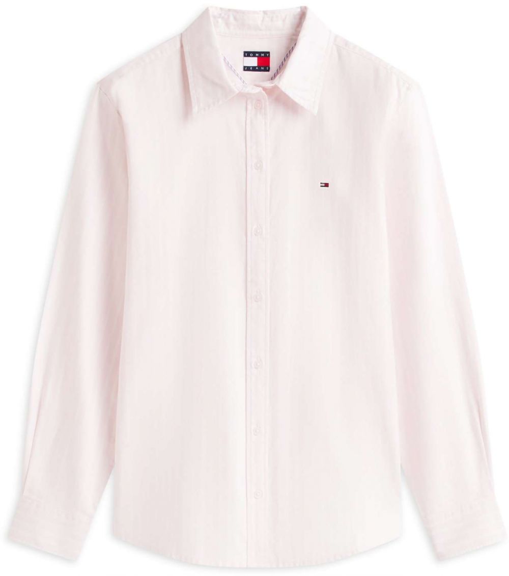 Tommy Jeans Blúzka  pastelovo ružová / biela