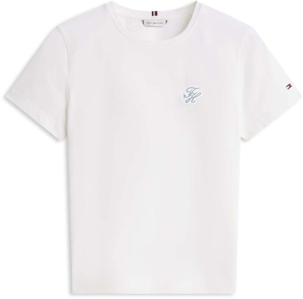 TOMMY HILFIGER Tričko  svetlomodrá / brusnicová / biela