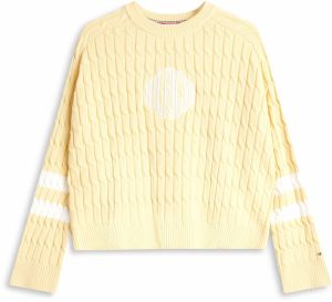 TOMMY HILFIGER Sveter  pastelovo žltá / biela