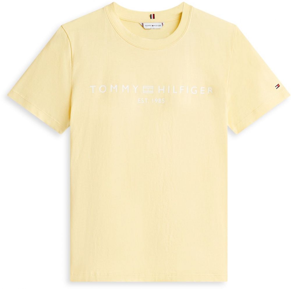 TOMMY HILFIGER Tričko  pastelovo žltá / biela