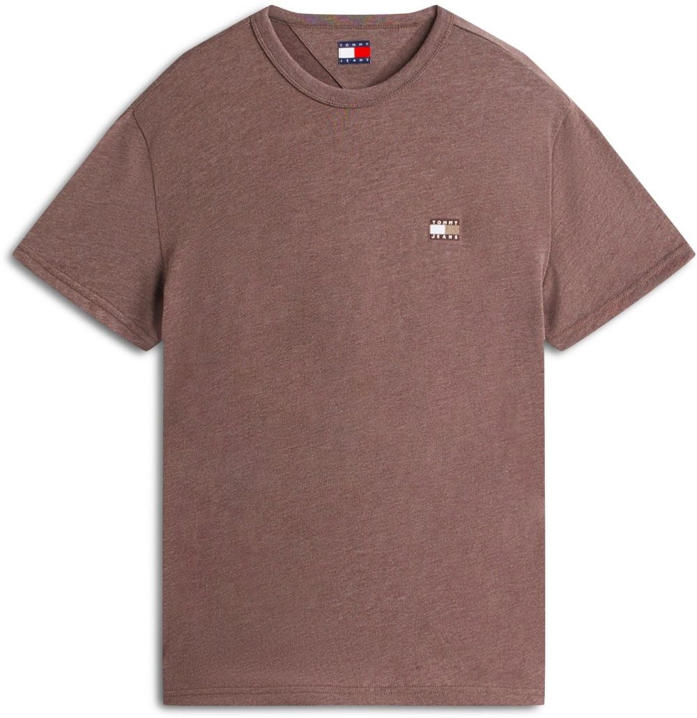 Tommy Jeans Tričko  tmavobéžová / hnedá / biela