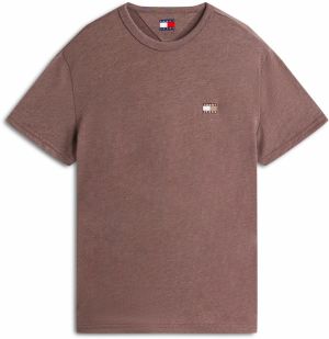 Tommy Jeans Tričko  tmavobéžová / hnedá / biela