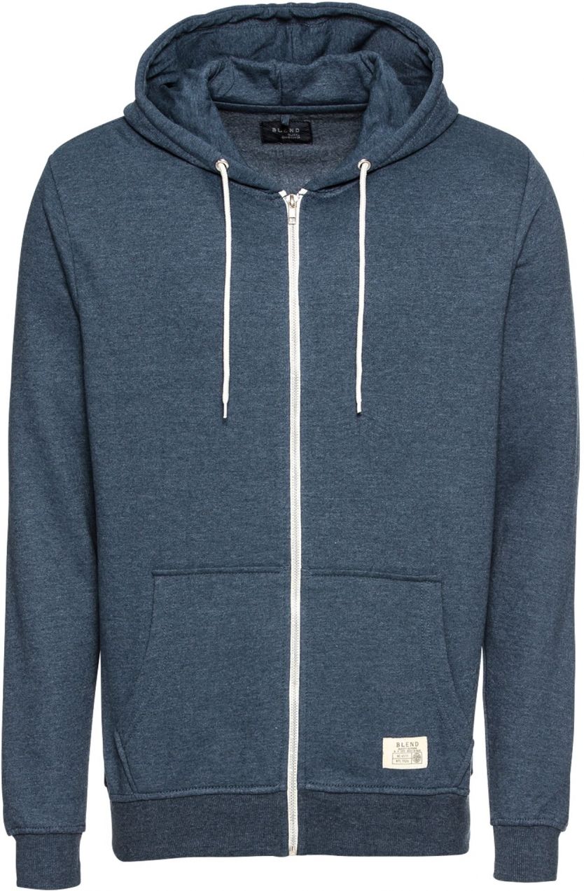 BLEND Tepláková bunda  tmavomodrá