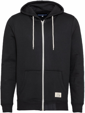 BLEND Tepláková bunda 'BHNOAH'  čierna / biela