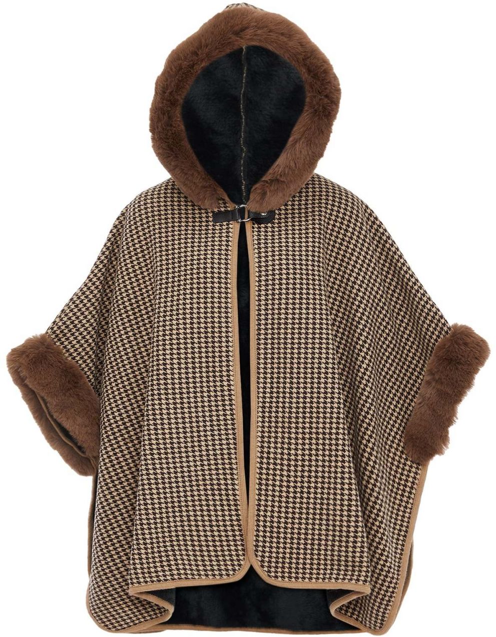 FRAULLY Pelerína  krémová / hnedá