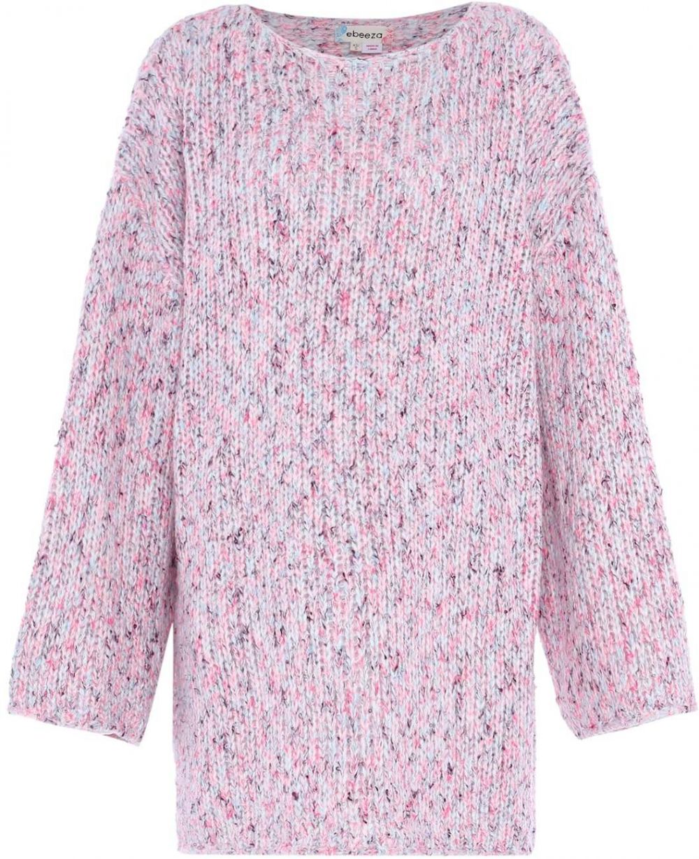 ebeeza Sveter  sivá melírovaná / s ružovými fľakmi
