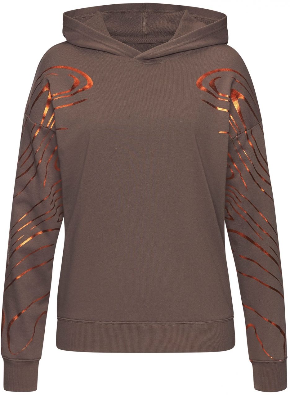 LASCANA ACTIVE Mikina  hnedá / zmiešané farby
