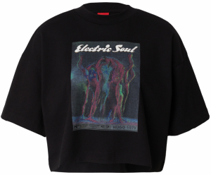 HUGO Tričko  svetlosivá / fialová / ružová / čierna