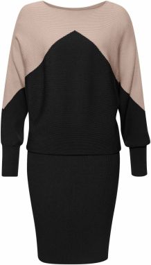 LASCANA Pletené šaty  piesková / čierna