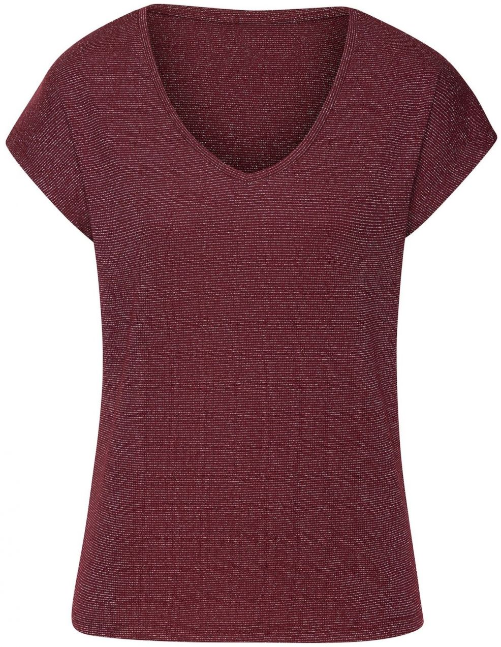 LASCANA Tričko  bordová / strieborná