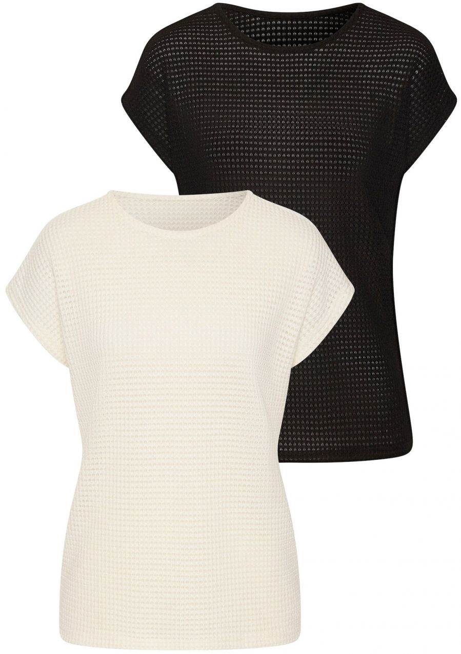 VIVANCE Tričko  svetlobéžová / čierna