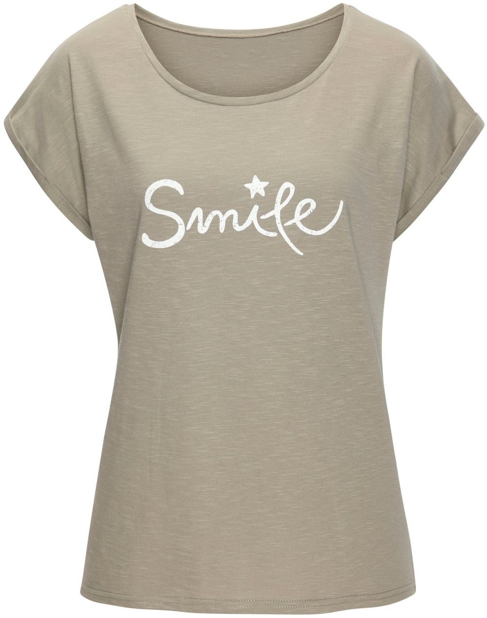 BEACH TIME Tričko  kaki / biela