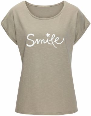 BEACH TIME Tričko  kaki / biela